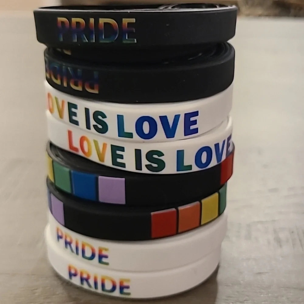 Colorful Rainbow Pride and Love Wristbands